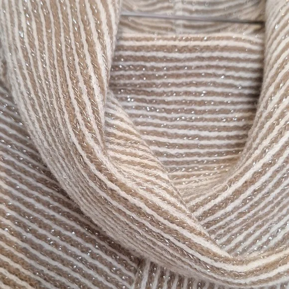 Chico's NWOT Striped Fringed Cowl Neck Sweater Poncho One Size - Picture 2 of 6